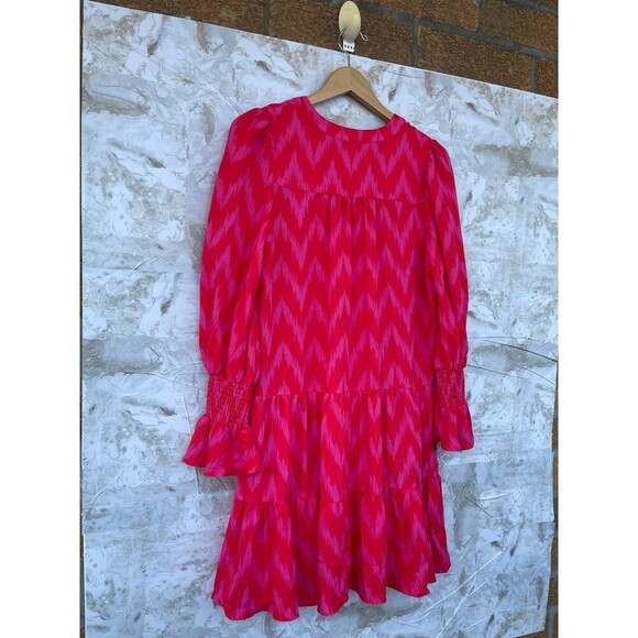 POMANDER PLACE Hot Pink Ikat Kenzo Dress size medium - Picture 5 of 9